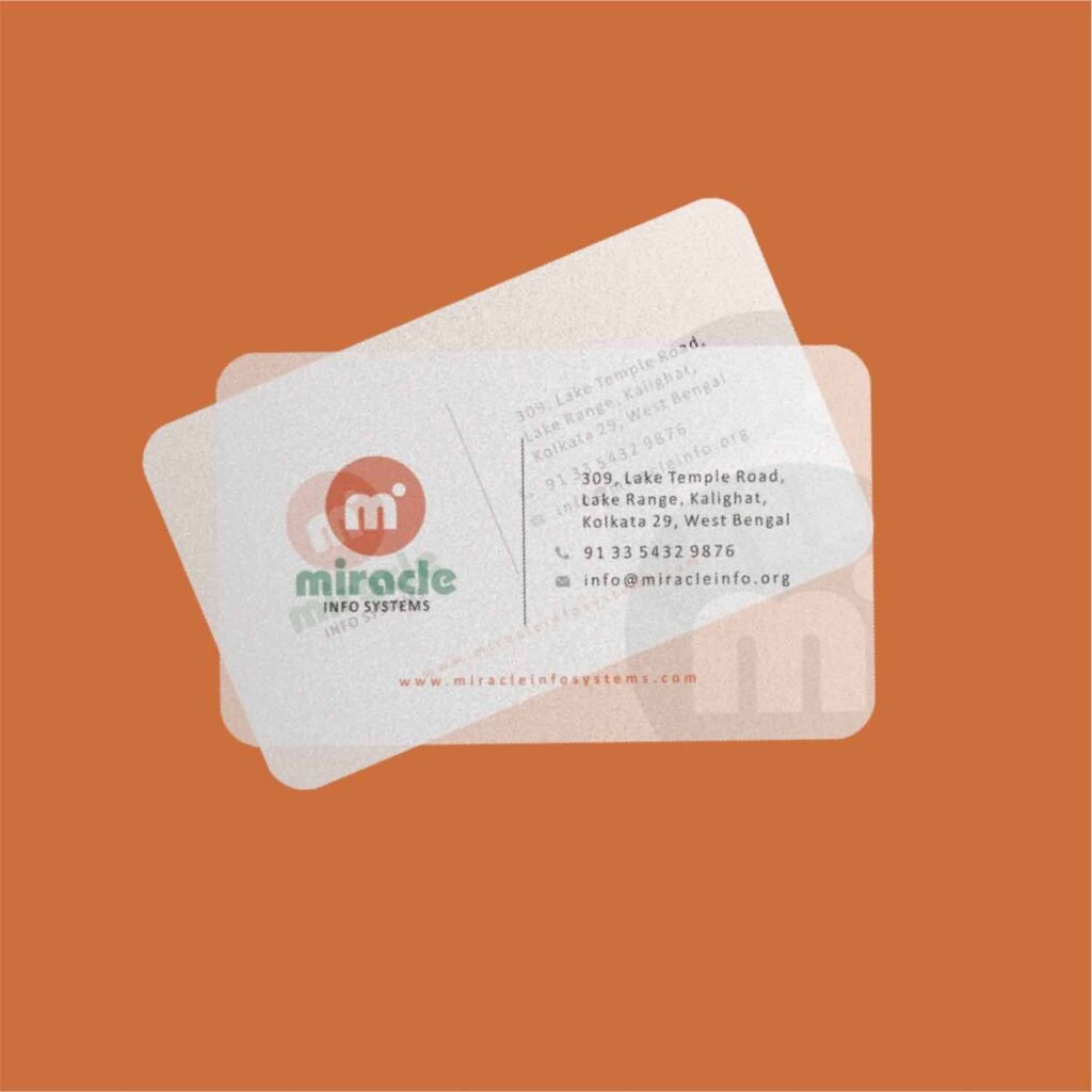 Elevate your networking with Transparent Business Cards, Print from Sasam, a popular choice for a modern and stylish flair in business card design.